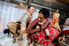 Indian couple during ceremony ending ritual. Indian couple during ceremony ending ritual.