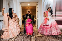 Indian relatives entering the wedding reception. Indian relatives entering the wedding reception.