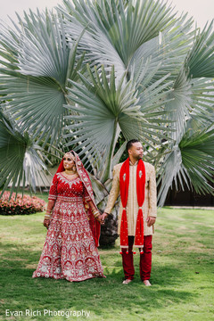 Indian bride and groom holding hands. Indian bride and groom holding hands.