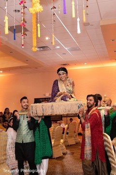 Indian bride's grand entrance to her Mehndi celebration Indian bride's grand entrance to her Mehndi celebration