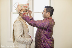 Indian groom getting ready for wedding ceremony. Indian groom getting ready for wedding ceremony.