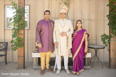 Elegant Indian groom with family members Elegant Indian groom with family members