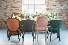 Different colors on Indian wedding table decoration. Different colors on Indian wedding table decoration.