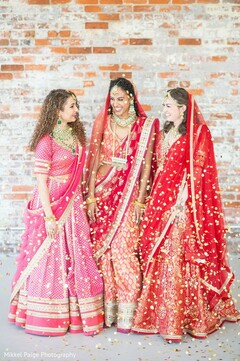 Red and pink Indian bridal wedding dresses. Red and pink Indian bridal wedding dresses.