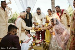Indian couple during ceremony rituals. Indian couple during ceremony rituals.