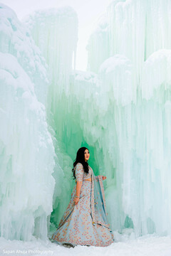 Indain bride on her sky blue lehenga. Indain bride on her sky blue lehenga.