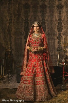 Bride donning a traditional yet fashionable lengha. Bride donning a traditional yet fashionable lengha.