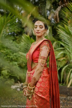 Maharani on her wedding ceremony saree. Maharani on her wedding ceremony saree.