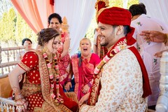 Indian bride and groom during ceremony rituals. Indian bride and groom during ceremony rituals.