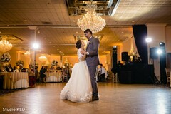Indian bride and groom's reception dance. Indian bride and groom's reception dance.