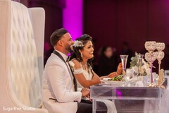 Indian couple at their wedding reception stage. Indian couple at their wedding reception stage.