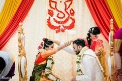 Indian bride and groom at wedding ceremony ritual. Indian bride and groom at wedding ceremony ritual.