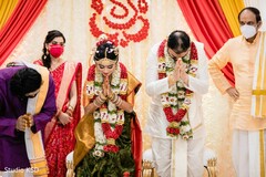 Indian couple at the end of the wedding ceremony. Indian couple at the end of the wedding ceremony.