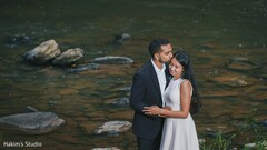 Maharani and Raja by the river engagement photo. Maharani and Raja by the river engagement photo.