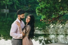 Sweet Indian lovebirds during their engagement photoshoot. Sweet Indian lovebirds during their engagement photoshoot.