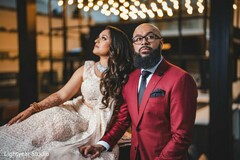 Elegant Indian bride and groom reception fashion. Elegant Indian bride and groom reception fashion.