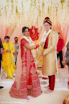 Elegant Indian bride and groom traditional fashion. Elegant Indian bride and groom traditional fashion.