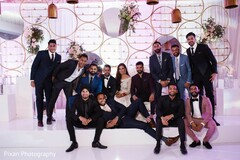 Lovely Indian wedding portrait Maharani, groom and groomsmen Lovely Indian wedding portrait Maharani, groom and groomsmen