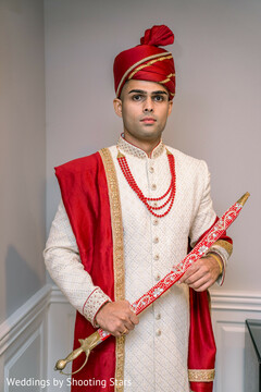 Elegant groom Darshan looking amazing in his ceremony outfit. Elegant groom Darshan looking amazing in his ceremony outfit.