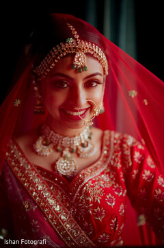 Indian bride glowing in her wedding attire Indian bride glowing in her wedding attire