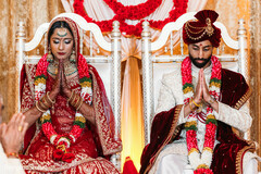 Dazzling indian bride and groom at their wedding ceremony Dazzling indian bride and groom at their wedding ceremony