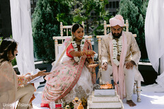 Sweet indian couple at their wedding ceremony Sweet indian couple at their wedding ceremony