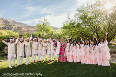 Married couple with bridesmaids and groomsmen Married couple with bridesmaids and groomsmen