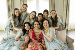 Indian bride with bridesmaids