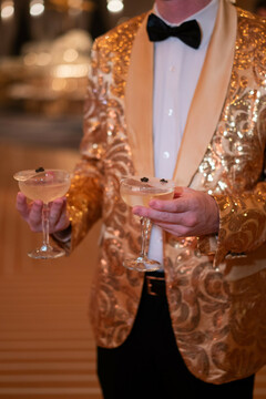 sparkling jacket, gala drinks, classy beverages, party cocktails.