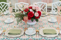 An Opulent Tableau of Roses and Refined Dining An Opulent Tableau of Roses and Refined Dining