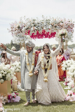 Bride and Groom's Joyful Walk