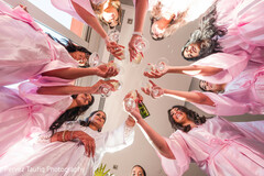 Bridal getting ready session with her bridesmaids