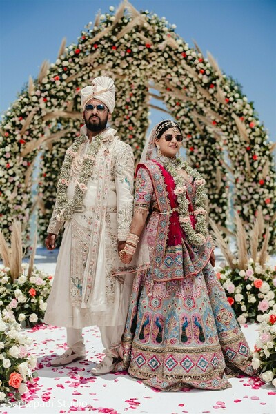 Elegance Framed by Floral Grandeur