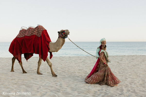 bride with camel,destination wedding,beach wedding,luxury indian wedding,desert vibes,bridal elegance