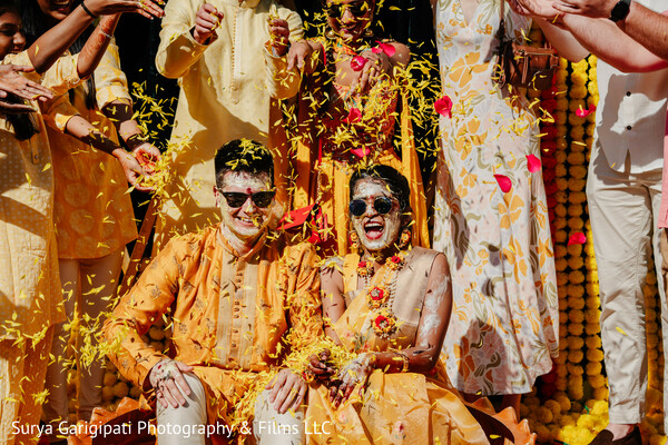 bride with bridesmaids,pastel wedding palette,south indian bridal party,tamil bride,pink sarees