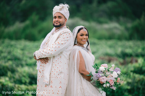 fun couple pose,vineyard bridal portrait,south asian fashion,traditional wedding look