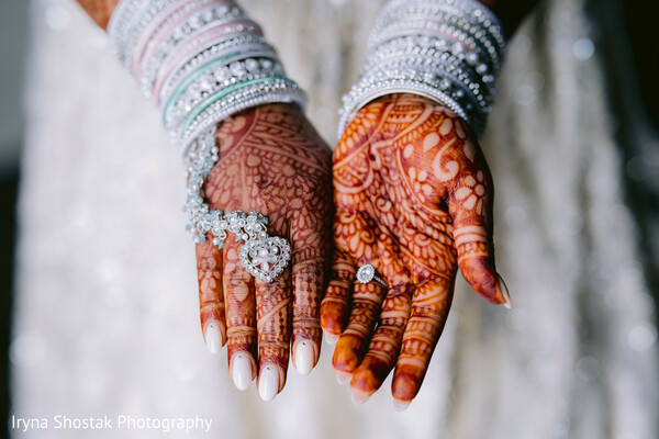 mehndi detail,bridal palms open,engagement ring close-up,green bangles