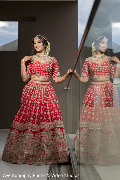 bridal portrait,red lehenga,indian bride,wedding attire,fashion pose,graceful styling