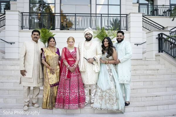 bridal party,fusion wedding,bridesmaids,steps portrait,pastel outfits,mixed cultural traditions