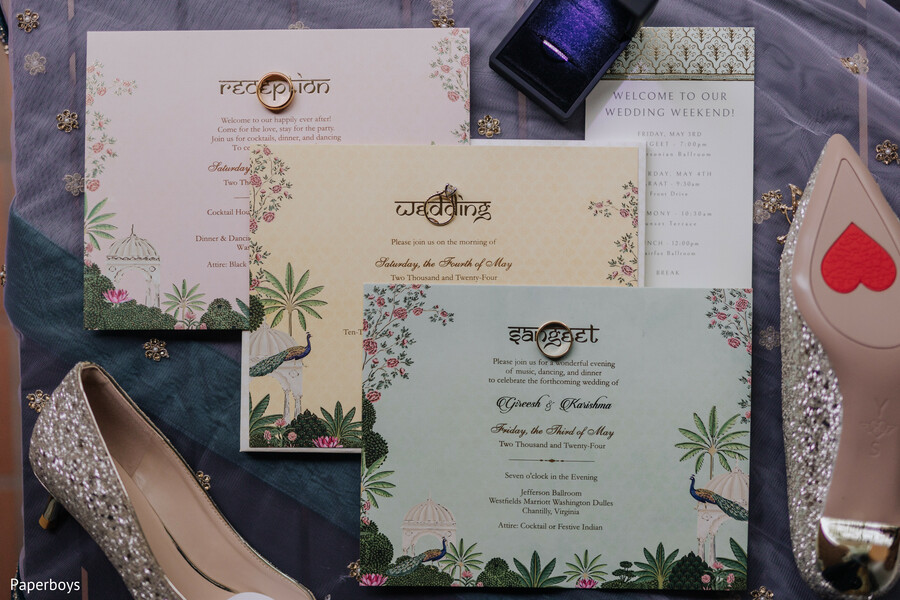 wedding invitations,bridal flat lay,wedding details,glam shoes,luxury wedding,wedding prep,indian stationery,bride accessories,romantic details,wedding design