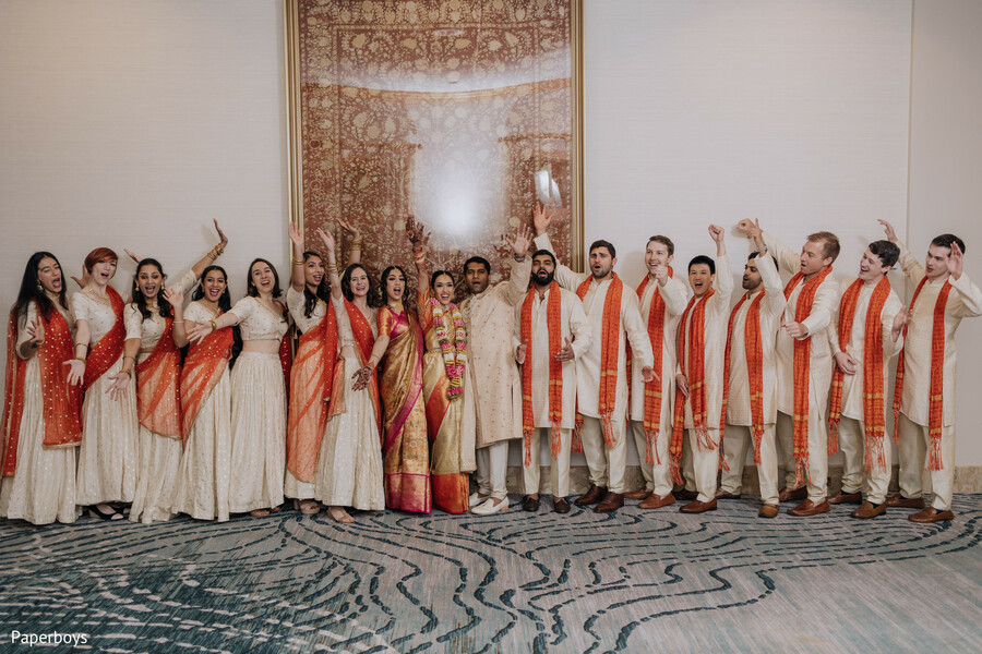 wedding party,groom squad,indian attire,baraat prep,group celebration,coordinated outfits,wedding fun,bridal party,traditional clothing,festive fashion