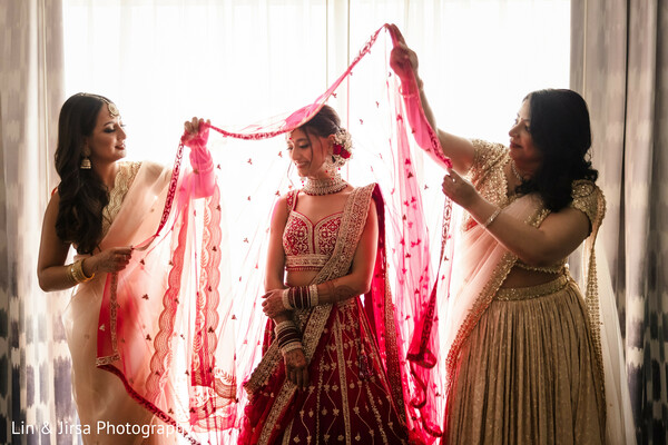 bridal prep,dupatta draping,bridesmaids love,indian bride,pre-wedding rituals,glowing bride,bridal attire,wedding morning,sisterhood moment,south asian traditions