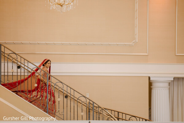 A Bride in Scarlet Elegance