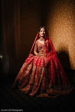 Golden Glow in Crimson Dreams