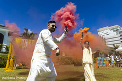 A Groom’s Grand Entrance in Smoke and Style