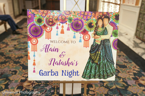 wedding welcome sign,garba night,indian decor,floral backdrop,wedding signage,personalized wedding,colorful celebration,festive details,indian traditions,gujarati wedding