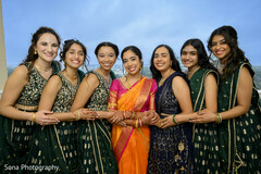 Grace in Green & Gold: Bridesmaids Celebrating Their Queen