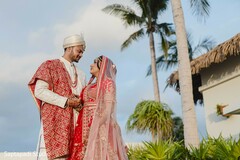 Palm Breeze Vows in Scarlet