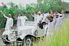 Groom’s Baraat in a Vintage Car