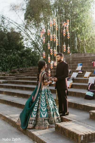 Garden Steps Portrait With Marigold Decor